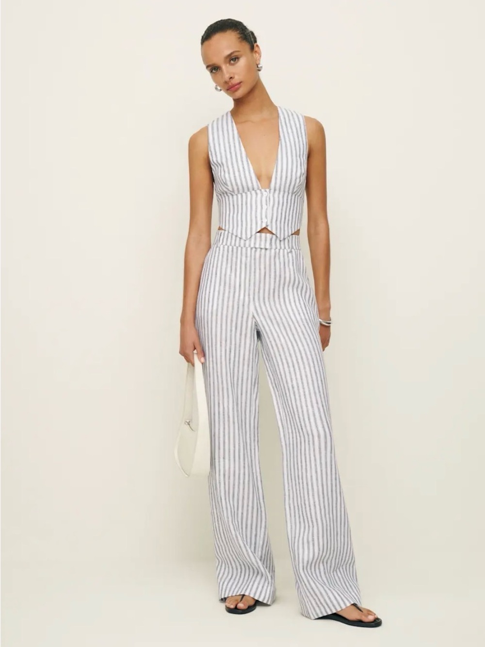 Reformation Carter linen mid rise pants
